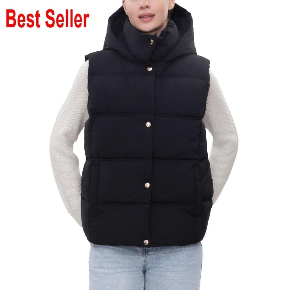 Midweight Water-Resistant Hooded Puffer Vest Chic Minimal Classic Layering Piece